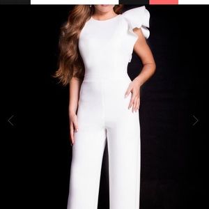 White jump suit